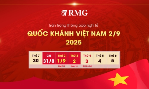 RMG thông báo nghỉ lễ - QUỐC KHÁNH VIỆT NAM 2/9